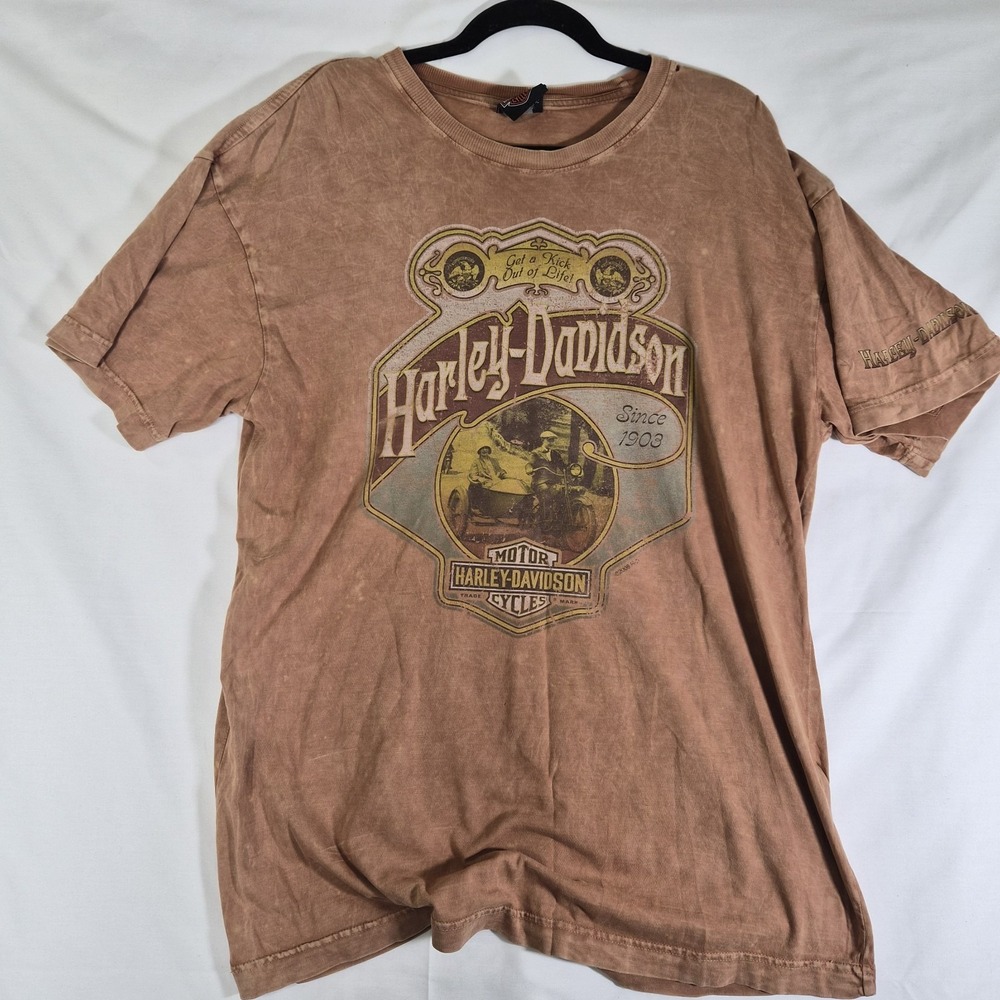 Harley Davidson 2007 Smoky Mountain TN Faded Distressed Graphic T-Shirt Mens L